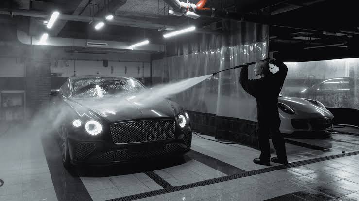 Professional car wash exterior cleaning