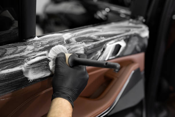 Professional car detailing interior cleaning